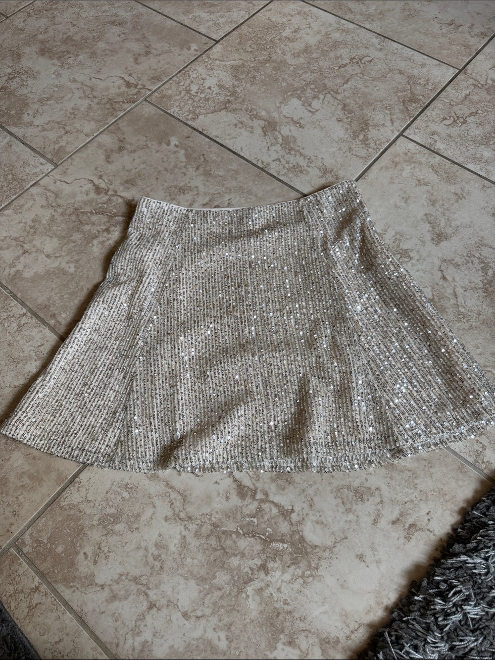 Loft sequin skirt beige size 10